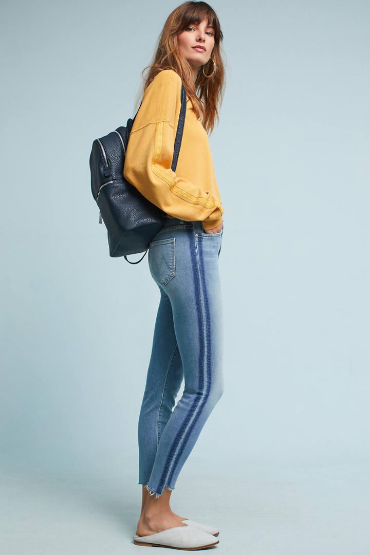 Mother The Stunner Zip Ankle Step Fray Ultra High-rise Jeans