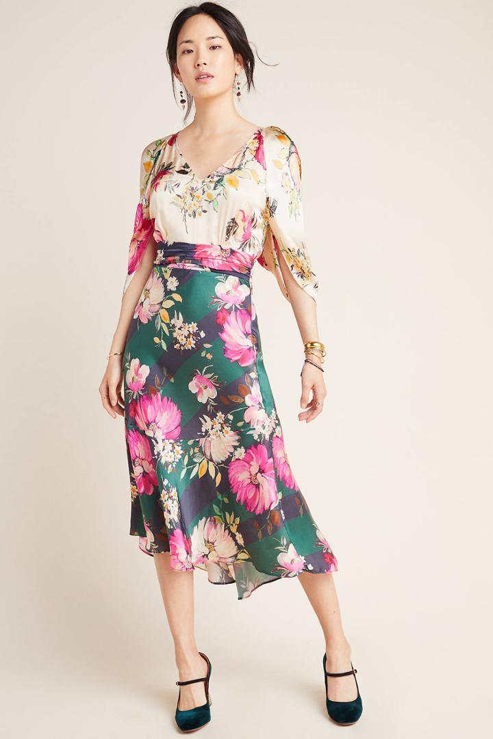 Love Sam Esperanza Satin Midi Dress