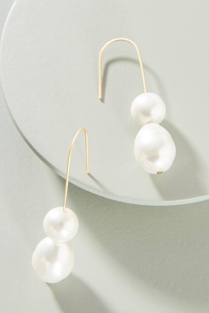 Serefina Couplet Freshwater Pearl Drop Earrings