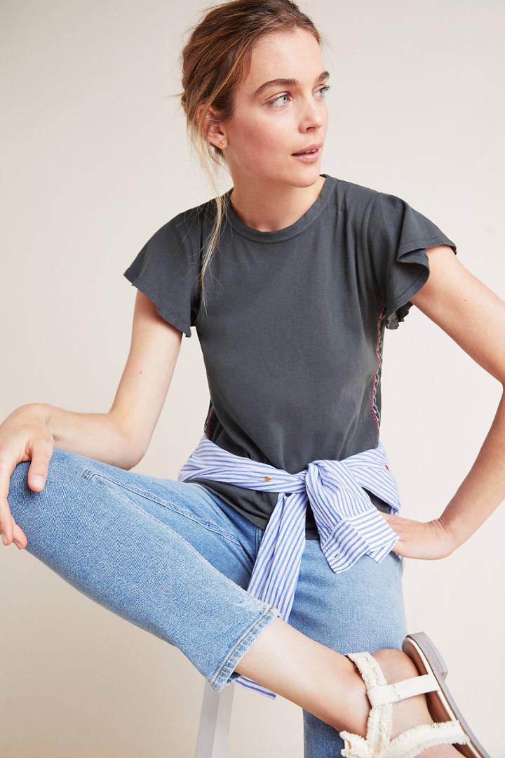 Dolan Left Coast Melinda Embroidered Top
