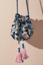 Anthropologie Femme Floral Drawstring Bag