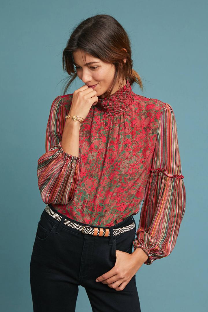 Bl-nk Mixed Motif Blouse