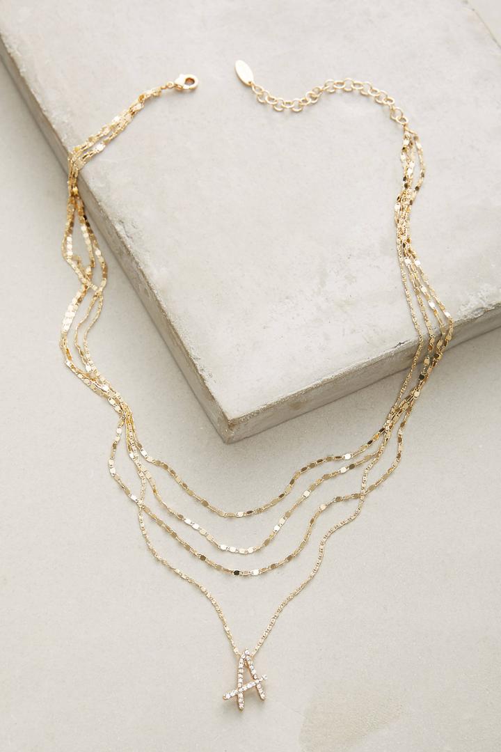 Anthropologie Initial Script Necklace