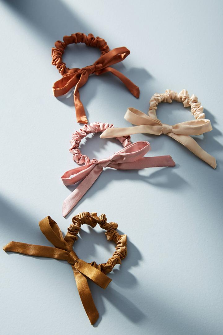 Anthropologie Satin Bow-tied Hair Tie Set