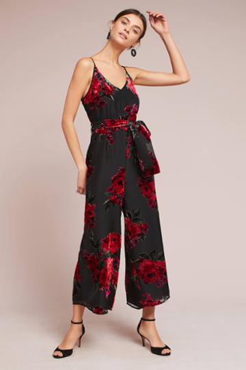 If By Sea Floral Burnout Waisted Jumpsuit
