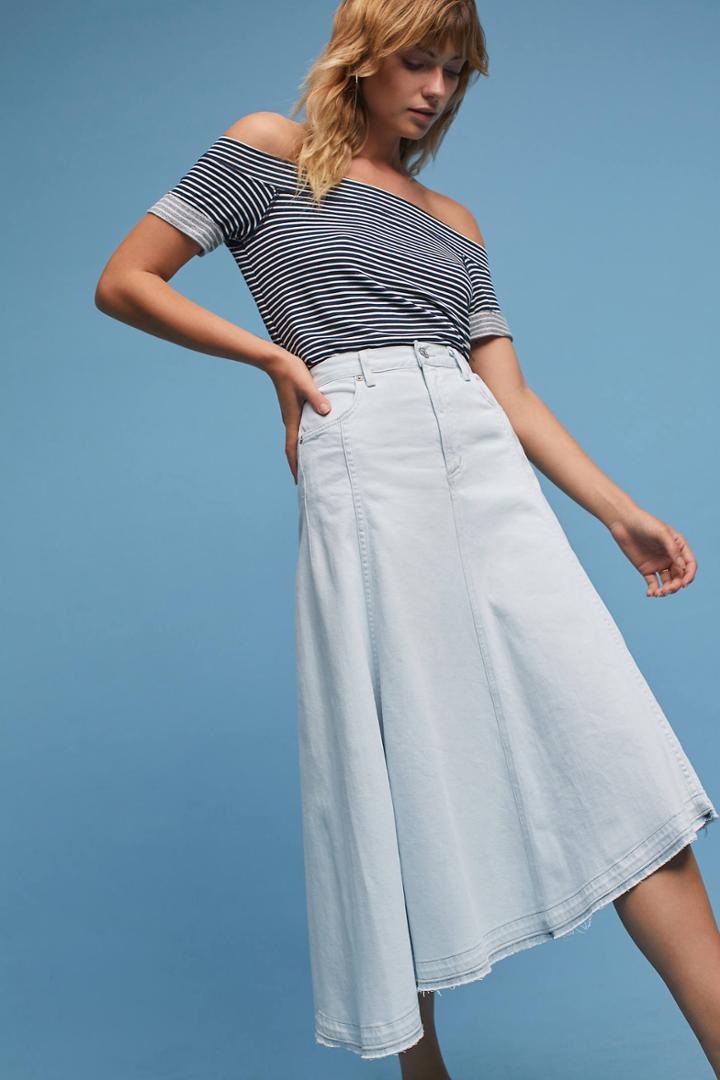 Citizens Of Humanity Raquel Frayed Denim Skirt