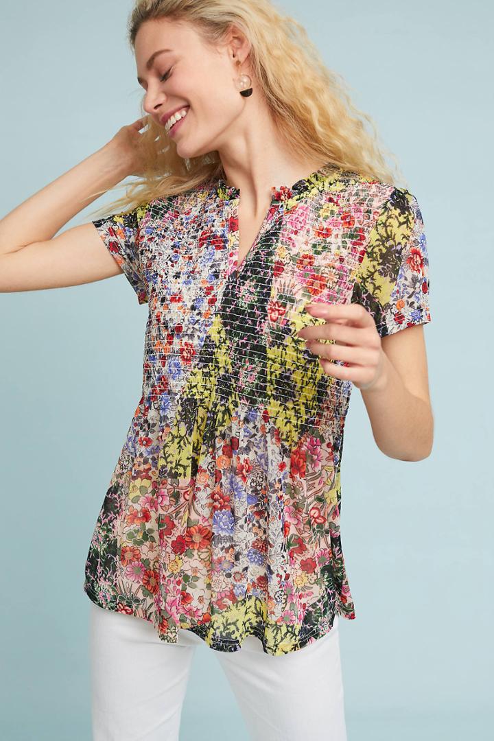 Akemi + Kin Grace Smocked Top