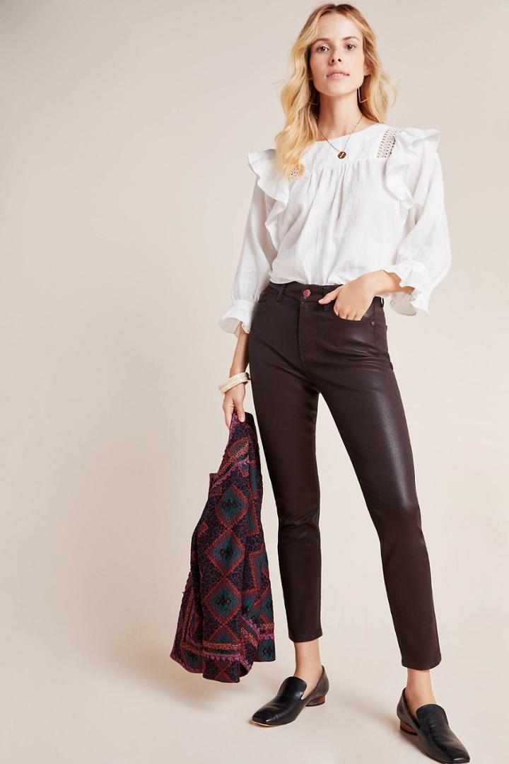 Jen7 By 7 For All Mankind Jen7 By 7 For All Mankind Coated High-rise Skinny Jeans