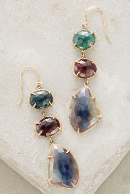 Lulu Sapphire And Tourmaline Memory Earrings In
