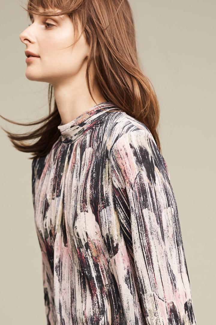Anthropologie Fine Art Mockneck Blouse