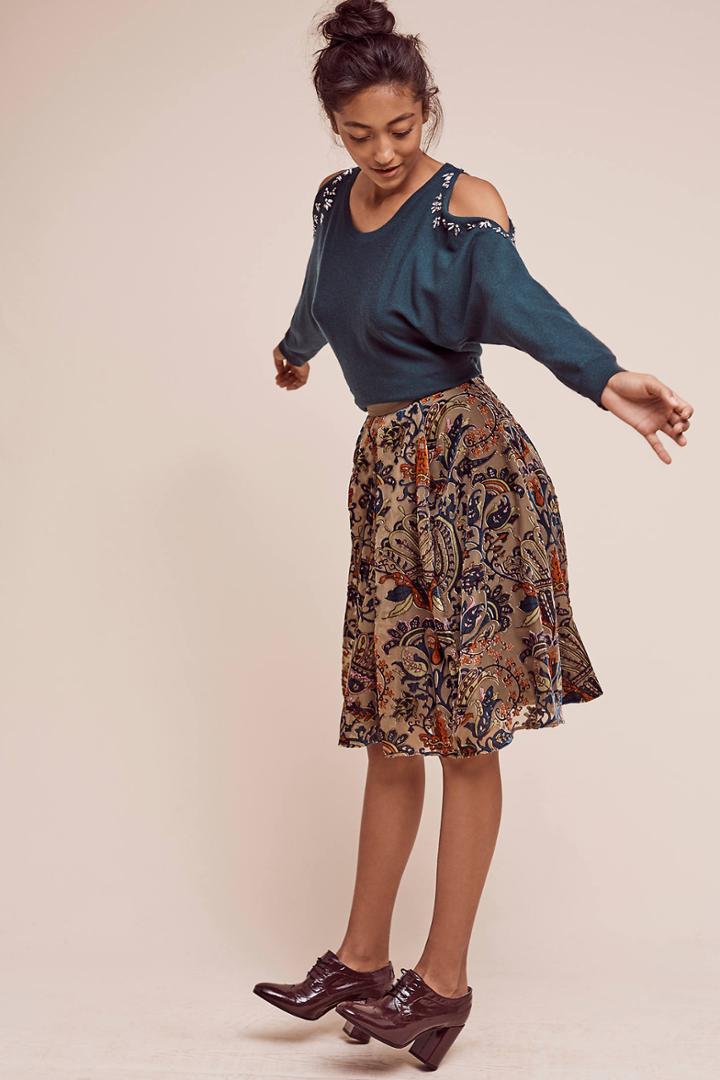 Anthropologie Velvet Glasgow Skirt