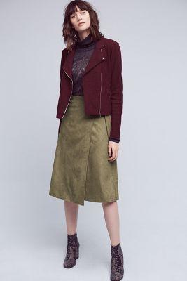 Maeve Ariana Vegan Leather Wrap Skirt