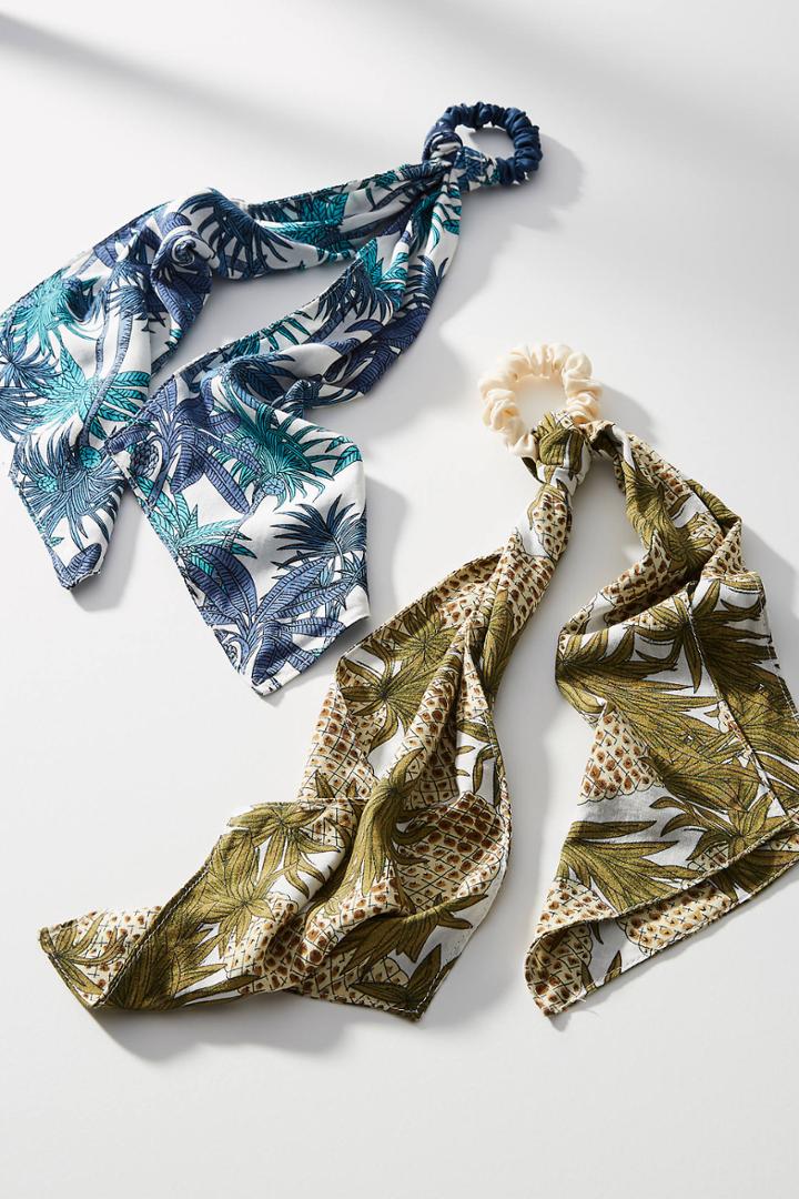 Anthropologie Pineapple Hair Scarf Set