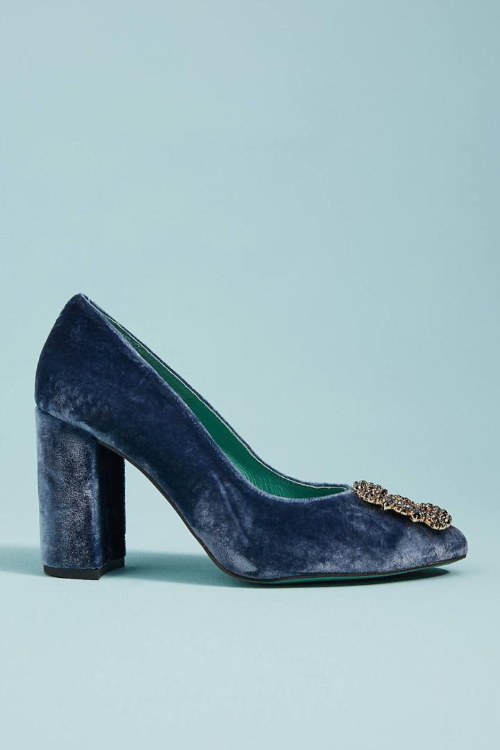 Lab Velvet Brooch Heels