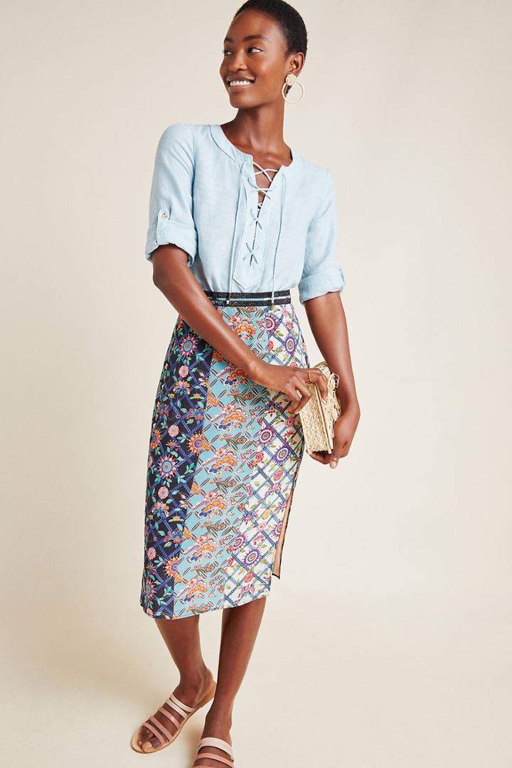 Tanvi Kedia Azure Pencil Skirt