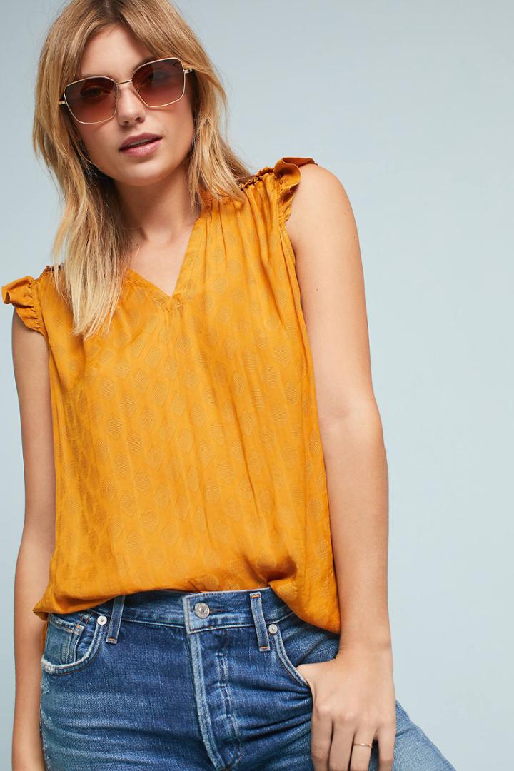 Maeve Ruffled V-neck Tank Top