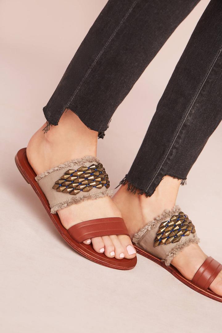 Intropia Beaded Slide Sandals