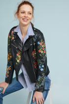 Isato Embroidered Leather Jacket