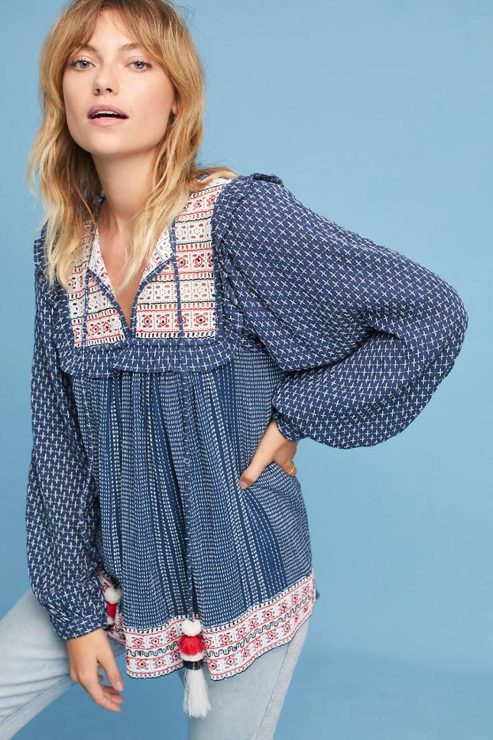 Hemant & Nandita Serafina Peasant Top