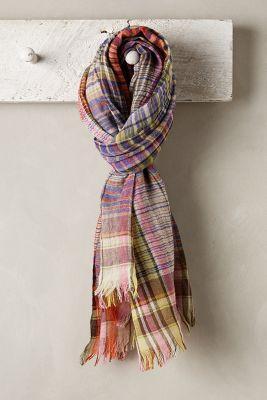 Anthropologie Parma Plaid Scarf