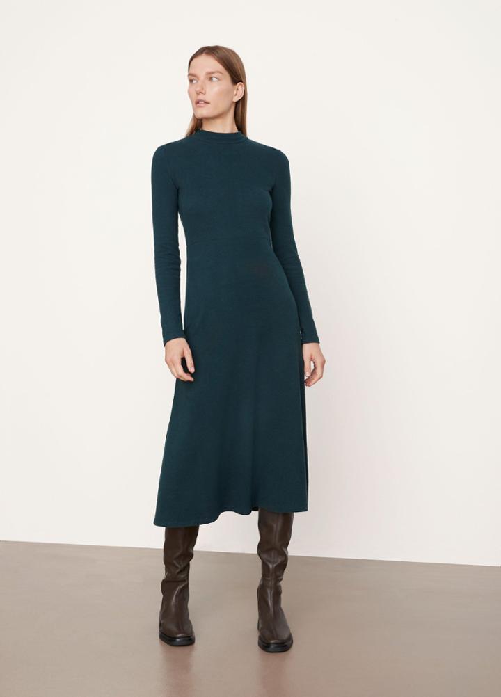 Vince Long Sleeve Mock Neck Dress