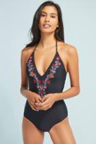 Anthropologie Embroidered One-piece Swimsuit