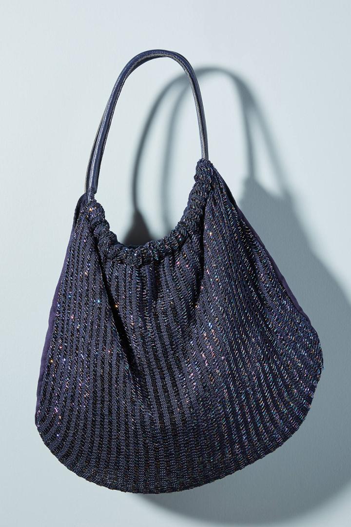 Anthropologie Shimmer-knit Shoulder Bag