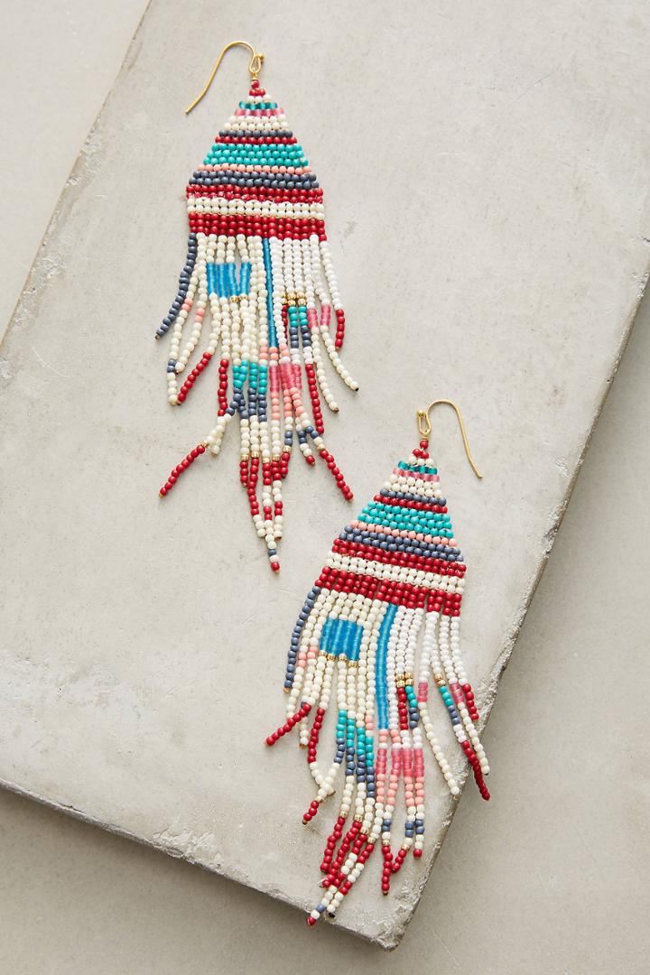 Anthropologie Lake House Beaded Drop Earrings