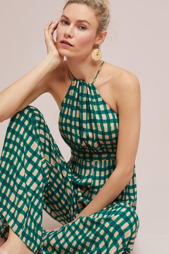 Plenty By Tracy Reese Checked Wide-leg Jumpsuit