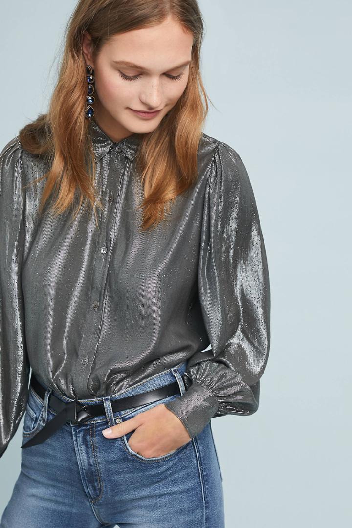 Velvet By Graham & Spencer Dakota Shine Buttondown