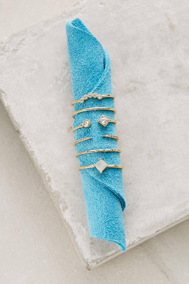 Anthropologie Stone Stacking Ring Set