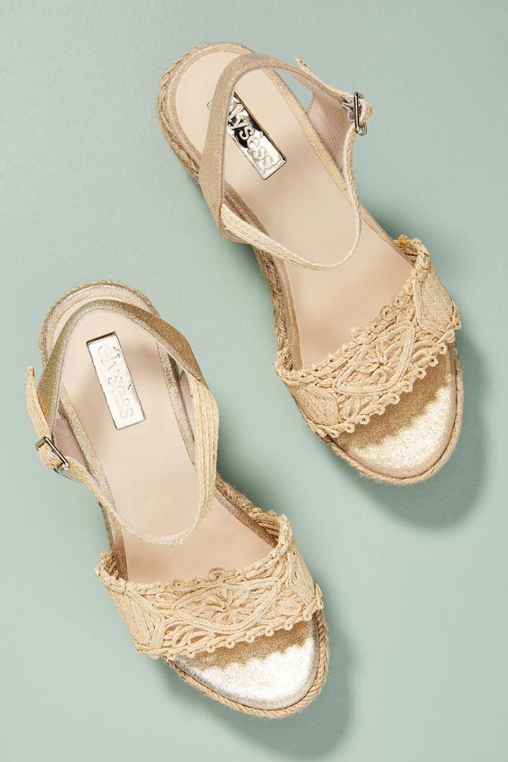 Elysess Verde Wedge Platform Sandals