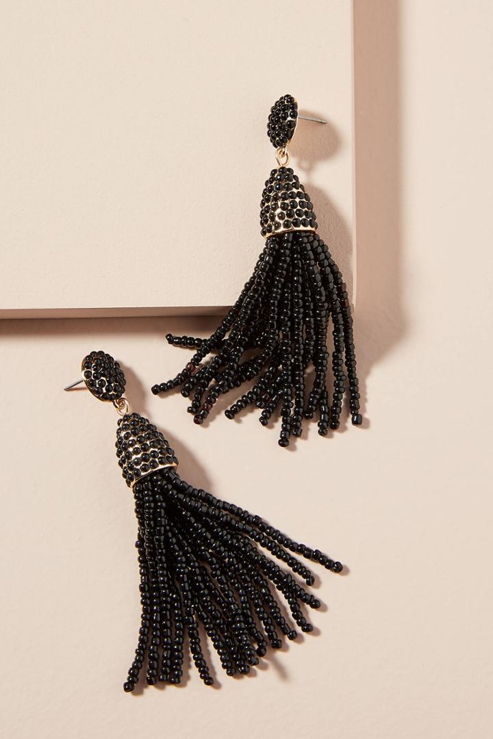 Anthropologie Sky Tassel Drop Earrings