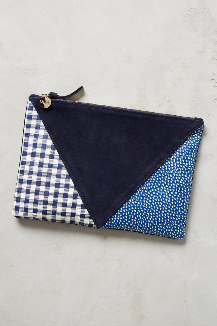 Clare V. Patchworked Prints Pouch