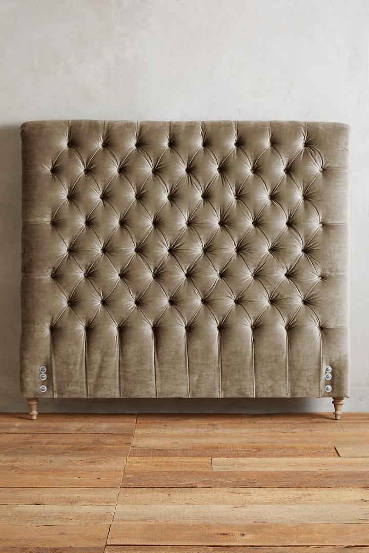 Anthropologie Slub Velvet Orianna Headboard
