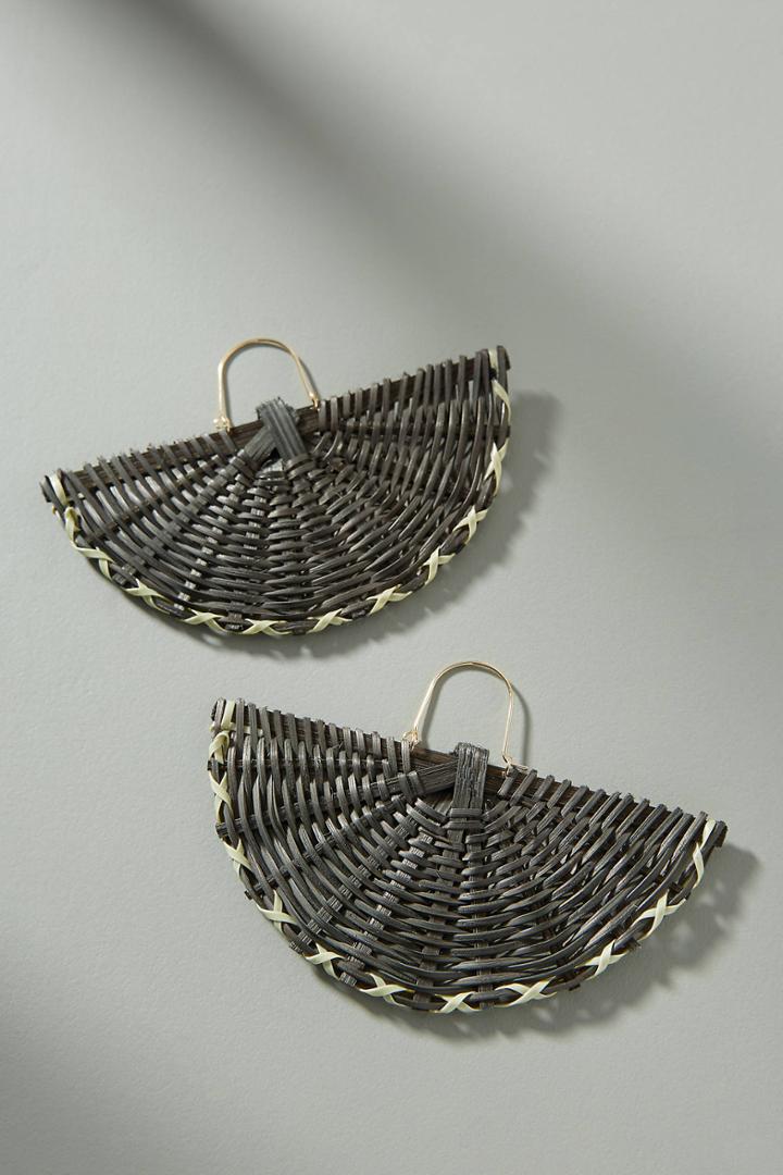 Anthropologie Sunbathing Wicker Drop Earrings
