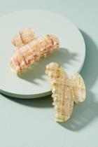 Anthropologie Tweed Pattern Hair Clip Set