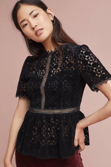Zero To Sky Velvet Lace Blouse