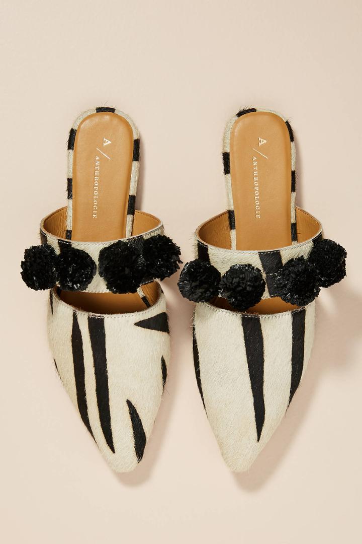 Anthropologie Animalia Pom-strapped Slides