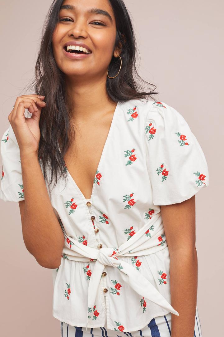 Maeve Rosalie Embroidered Top