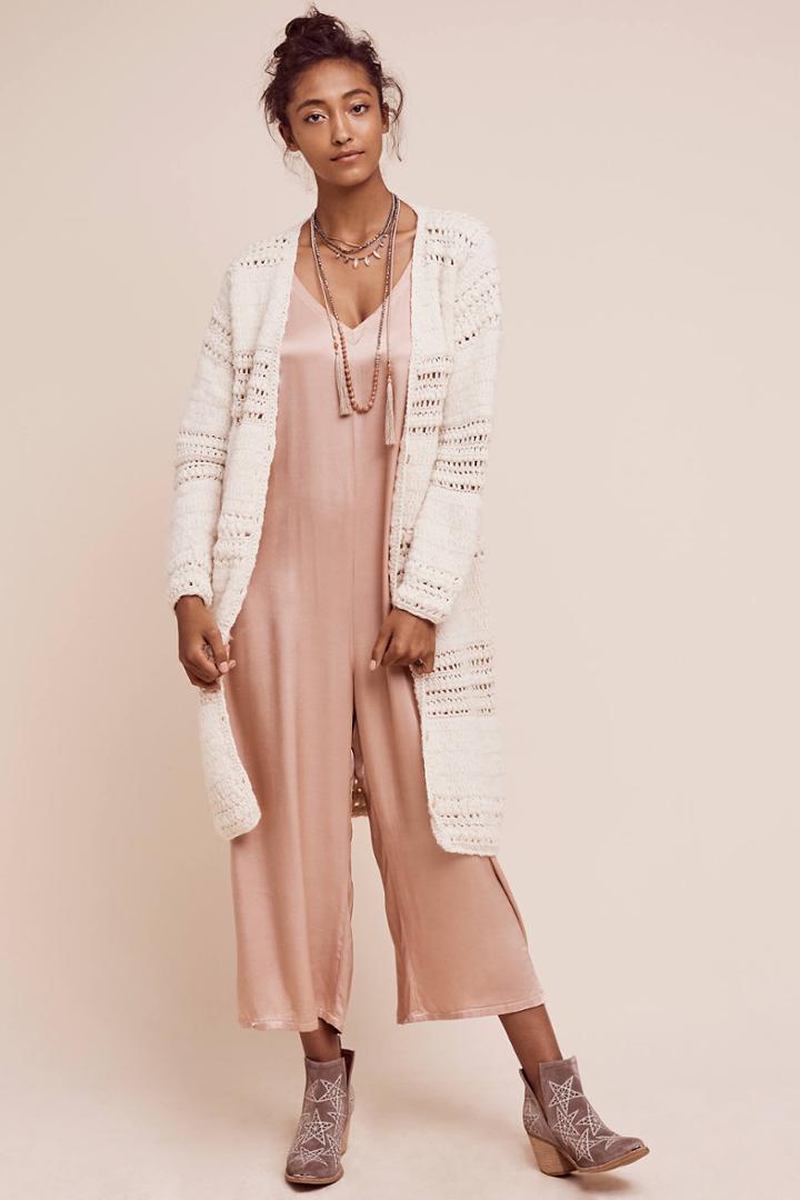 Anthropologie Knotted Stripe Cardigan