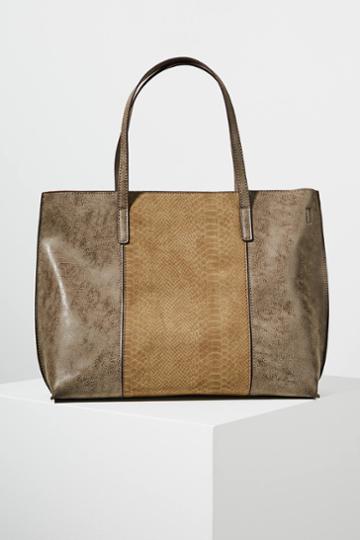 Anthropologie Caroline Snake-embossed Tote Bag