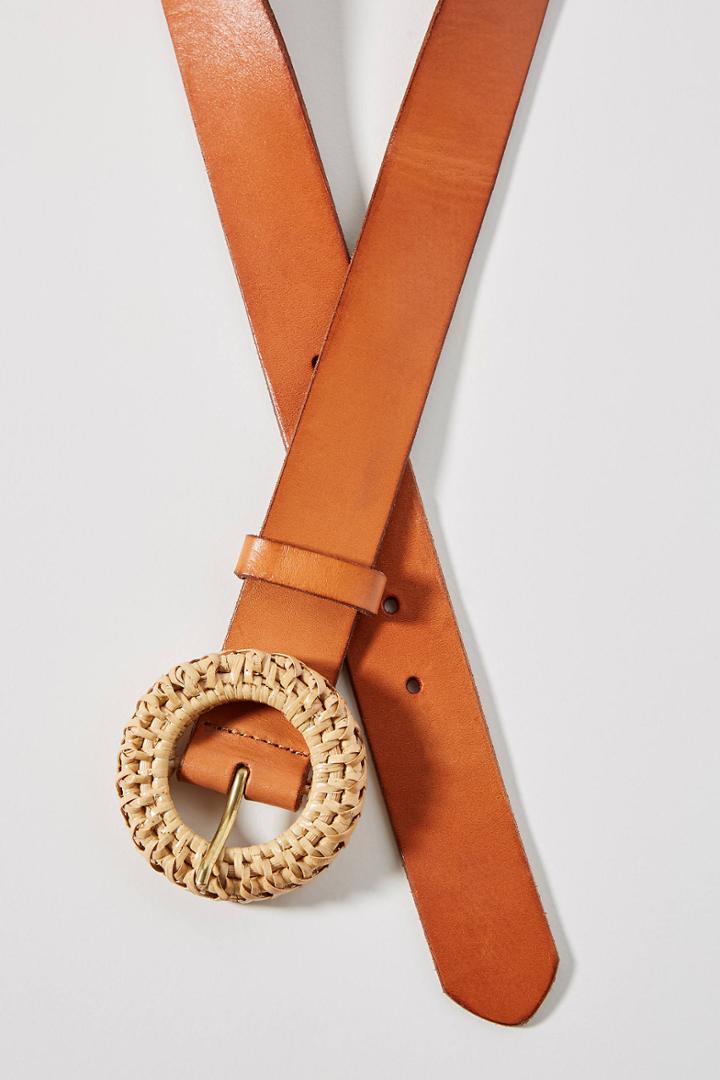Anthropologie Raffia-buckled Belt