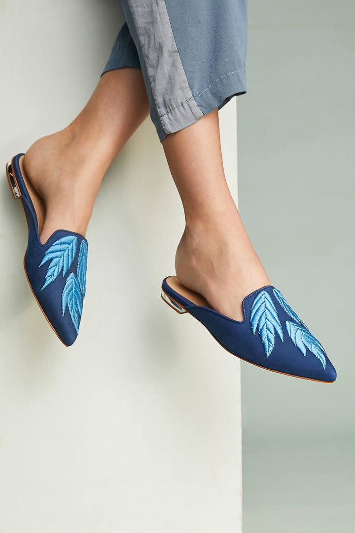 Schutz Irmak Embroidered Palm Slides