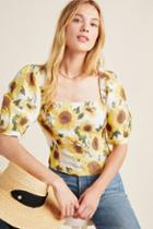 Hope For Flowers By Tracy Reese Sunflower Linen Blouse