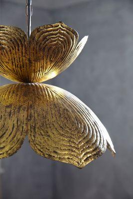 Anthropologie Brass Lotus Pendant Lamp