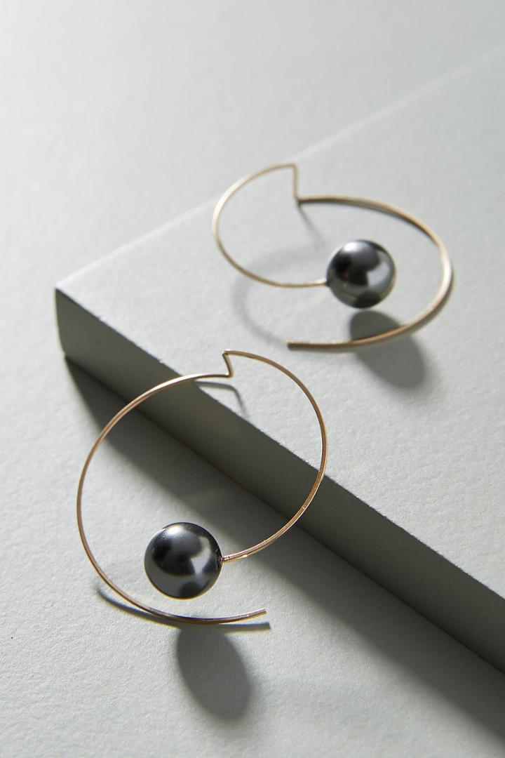Anthropologie By Boe Spiral Pearl Earrings