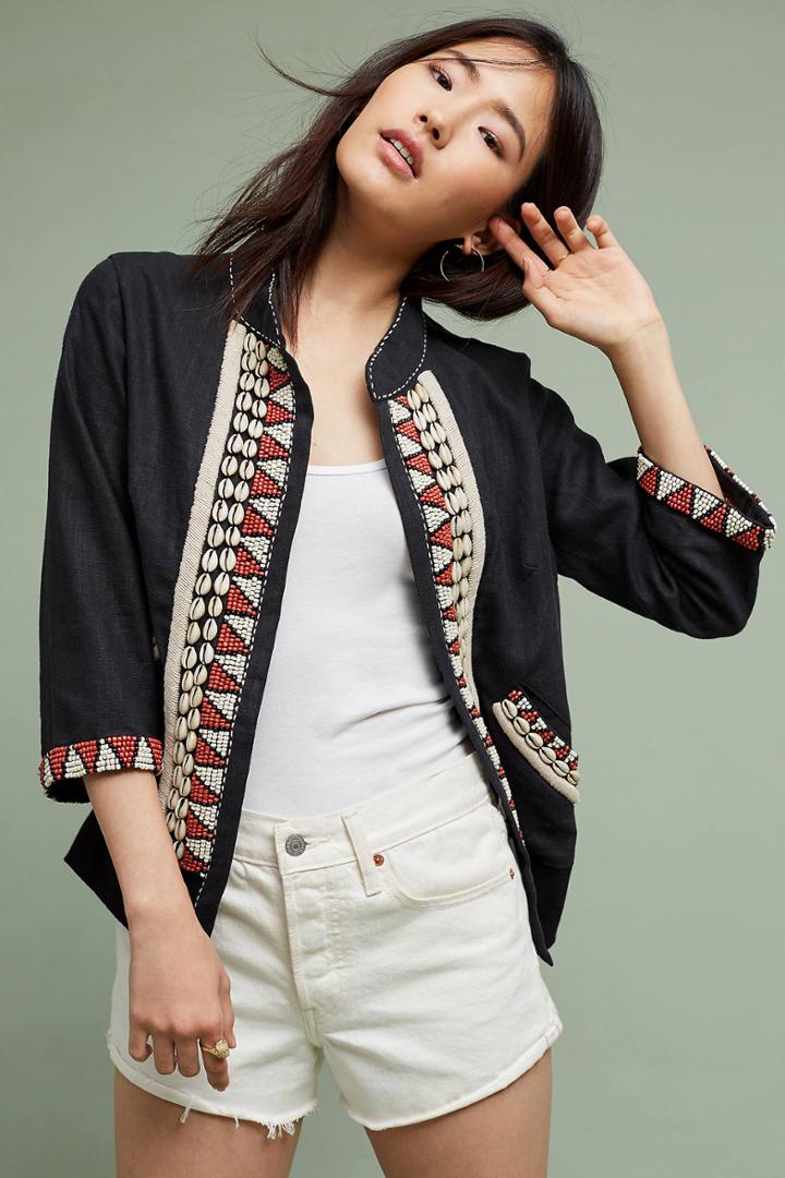 Pepin Tyler Embellished Linen Jacket