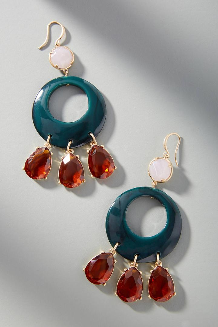 Anthropologie Resin Circular Drop Earrings