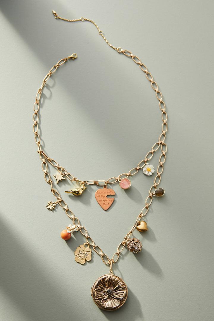 Anthropologie Key To My Heart Charm Necklace